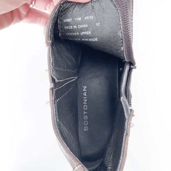 Bostonian Mens Side Zip Leather Ankle Chelsea Boots Shoes Brown 11M - Picture 9 of 9